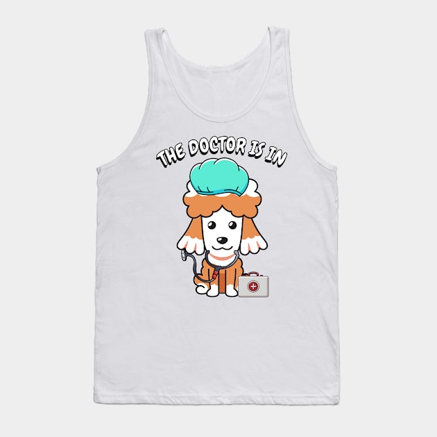 Cute brown dog is a doctor Tank Top by Pet Station